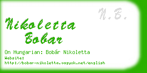 nikoletta bobar business card
