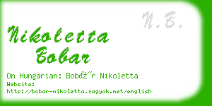 nikoletta bobar business card